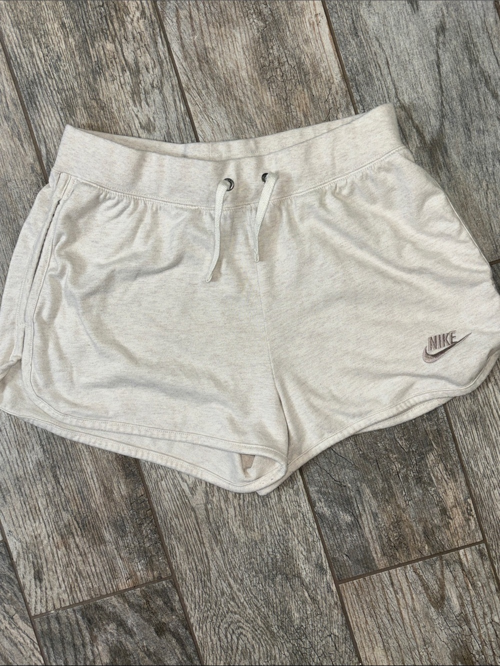 Nike Women's Light Cream Athletic Drawstring Shorts